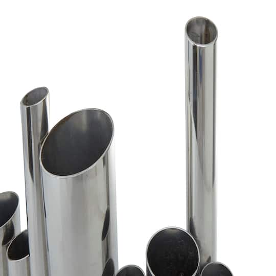 CosmoLiving by Cosmopolitan Silver Stainless Steel Contemporary Vase, 12" x 14" x 4"